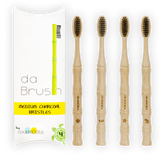 Charcoal Bamboo Toothbrush Set | Medium Hardness | Adult Size (Set of 4) - EcoFreax | Think Bigger.